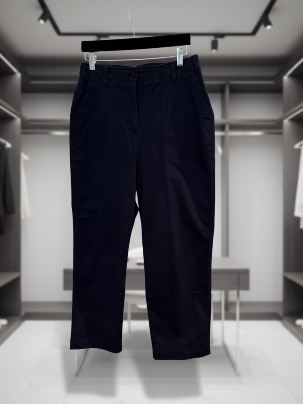 Talbots Navy Cropped Straight-Leg Pants